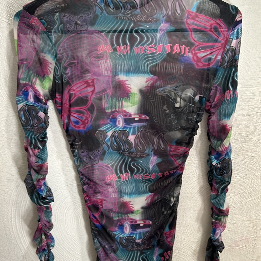 PrettyLittleThing Multicolor Mesh Top - Picture 8 of 10